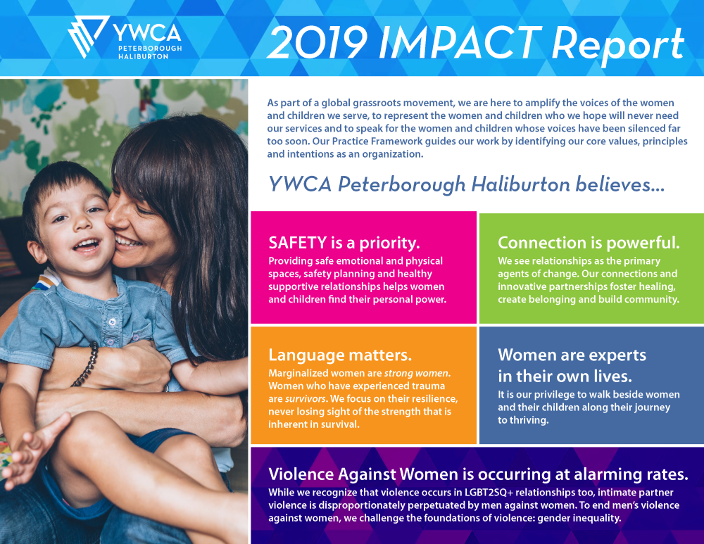 Image of YWCA's 2019 Impact Report front cover